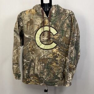 Stitches Hoodie Mens XL Brown‎ Camo Pullover Sweatshirt C Logo Hunting Outdoor
